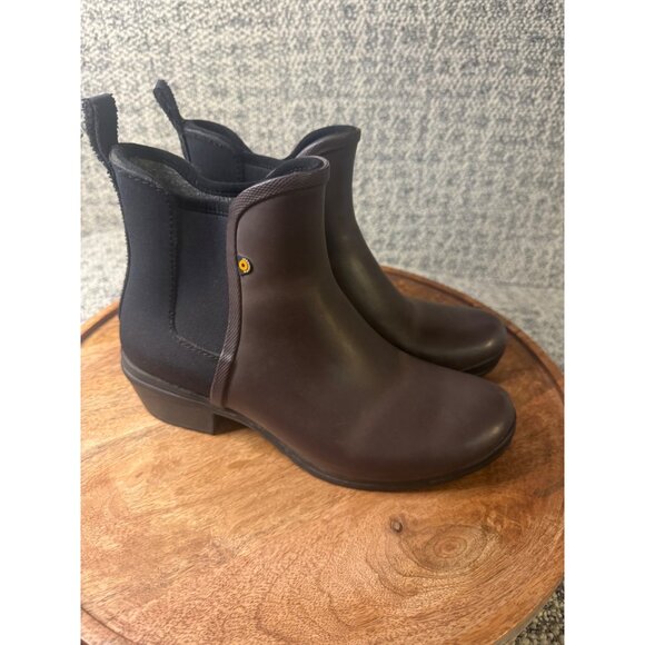 Women’s Bogs Vista Mid Waterproof Boots Size 8 Brown Neoprene & Rubber - Picture 1 of 9